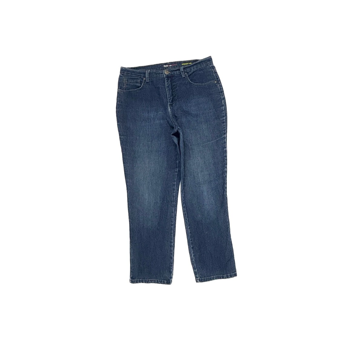 Style Co Straight Leg Women's size 14P Dark Wash Blue Denim Jeans