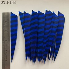 50PCS 5inch Striped Dark Blue Shield Vanes Fletches Feathers Fletching RW LW