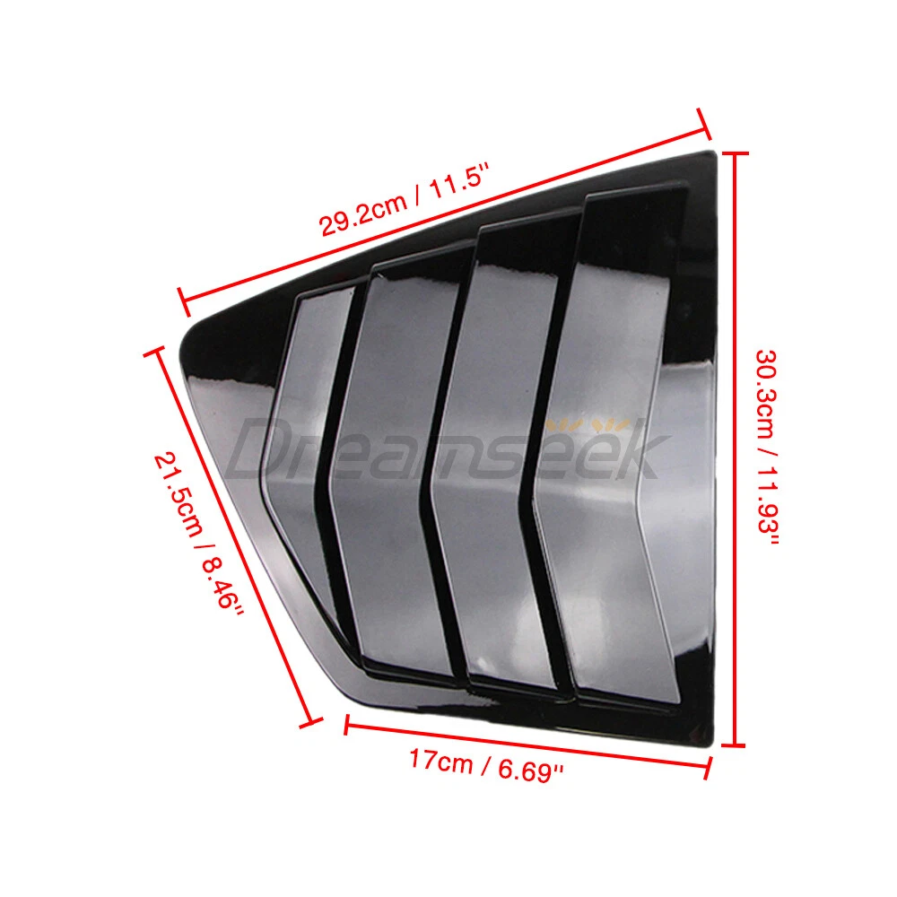 2x Side Window Louver Cover For Honda Accord 9th 2013-2017 Quarter Glossy Black - product detail image 7