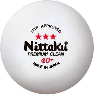 Nittaku 3pcs 3-Star PREMIUM 40+ Table Tennis Balls Plastic Clean