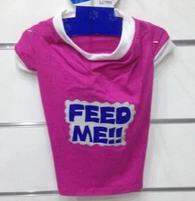 Tee T Shirt Pink Feed Me Small Size Backpack XL 35cm Clothing New for CHIEN