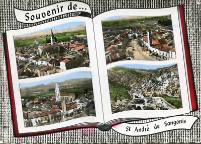 SAINT ANDRE DE SANGONIS Open Book Souvenir Card