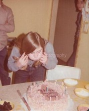 1970's HAIR MANAGEMENT Cake Girl FOUND PHOTO Color ORIGINAL Snapshot 33 41 J