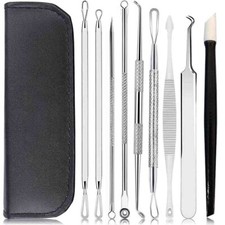 9 Pcs Pimple Remover Tool Kit, Blackhead Extractor Comedone Acne Spot Popper