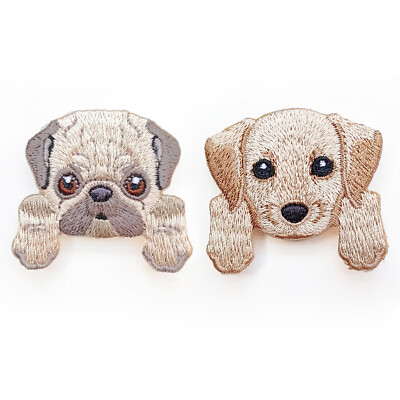 Brooch Pin Embroidery Lifelike Cute Labrador Pug Dog Puppy Light Weight Unique