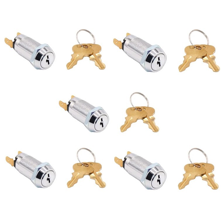 5 Momentary Switch Lock Electrical Barrel Switch Key Removable in Off Position