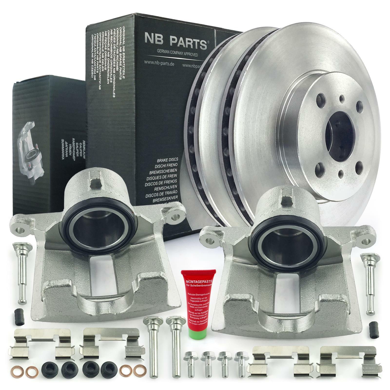 2x Brake Caliper + Brake Discs 255mm Front for Toyota Corolla E12