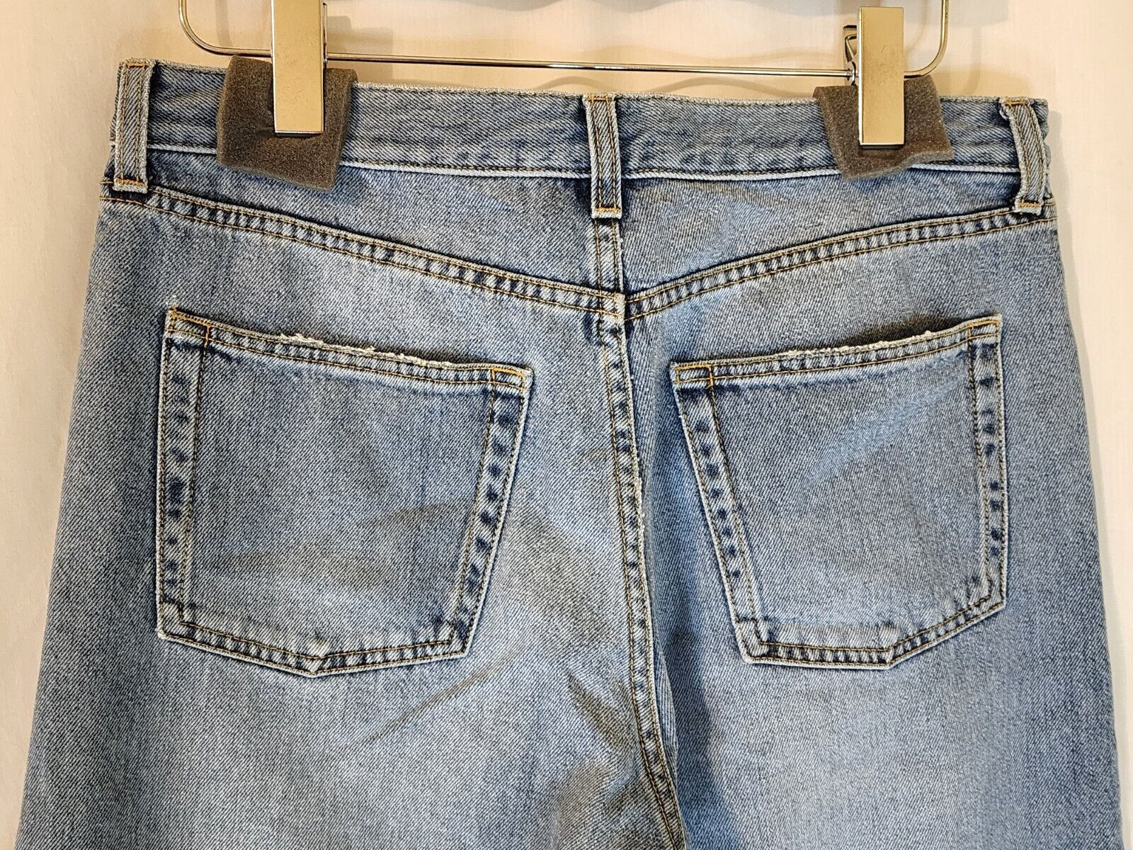 Jeans denim blu Saint Laurent da uomo effetto invecchiato D14 vita bassa slim taglia 32