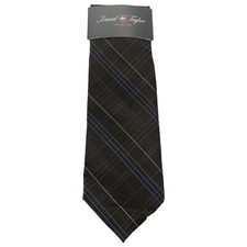 David Taylor Collection Men's Plaid Tie, Black