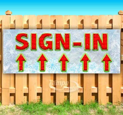SIGN-IN UP Advertising Vinyl Banner Flag Sign Many Sizes Available CHRISTMAS