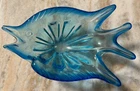 Vintage hand blown Aqua Murano Art Glass figural Fish Bowl 11 1/2" MCM