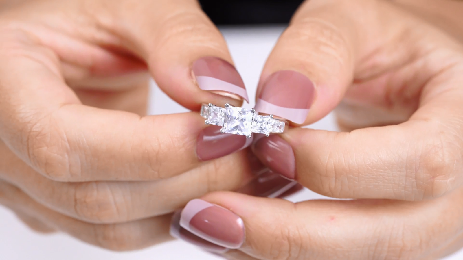 925 Sterling Silver Engagement Rings for Women Princess Cut Wedding