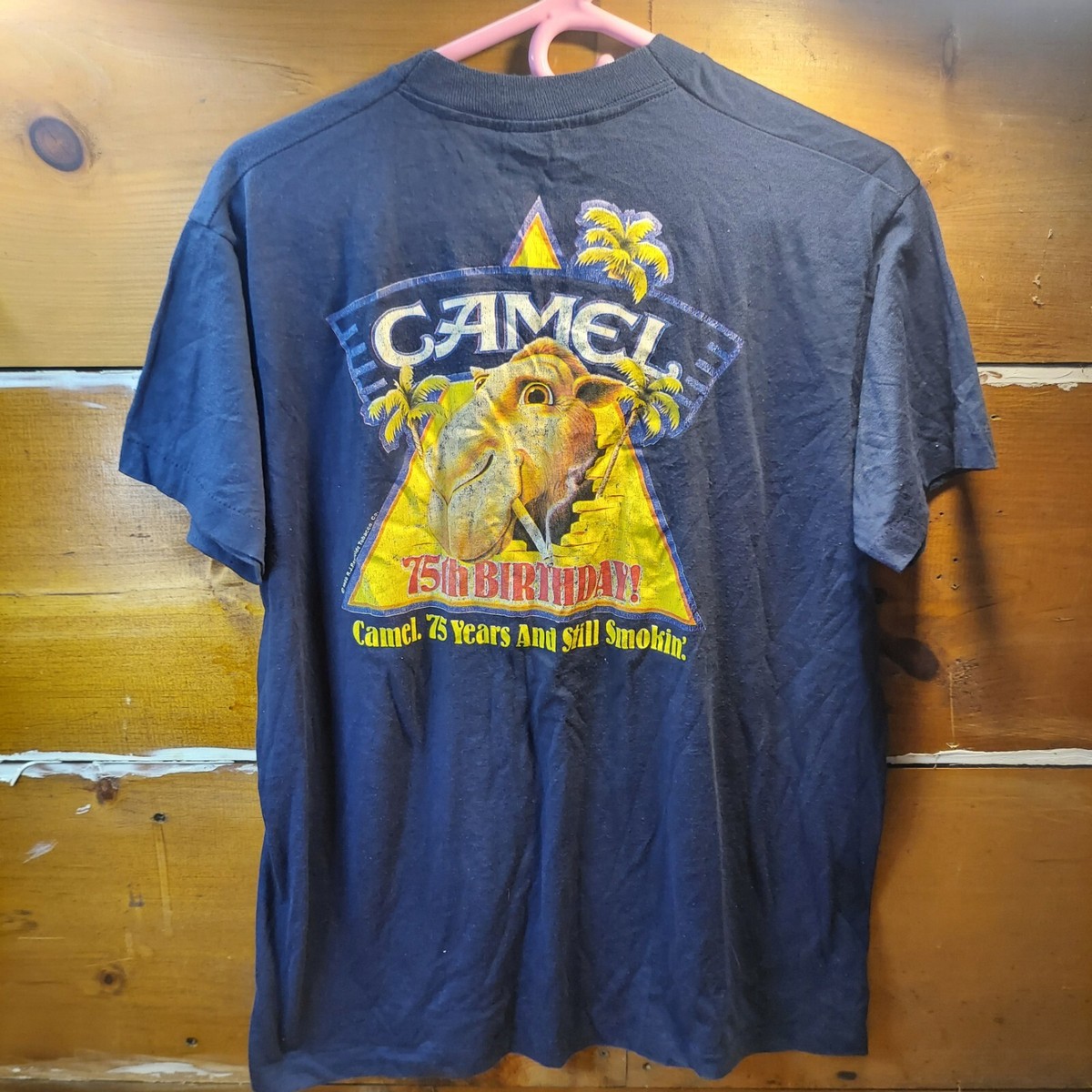 Camel Cigarettes Navy Blue 75th Birthday! T-shirt XL Single Stitch