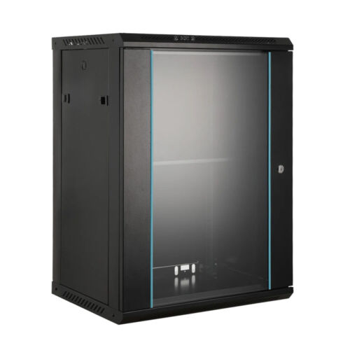 15U Wall Mount Network Server Data Cabinet Rack Enclosure Glass Door Lock - Picture 2 of 8