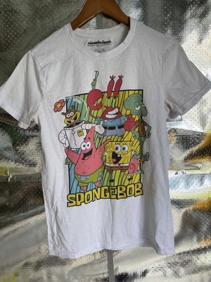 Nickelodeon SpongeBob SquarePants White Graphic Crew Neck Short Sleeve Tee S