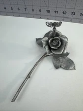 Fairy Sitting On Rose Vintage 1998 Rawcliffe Pewter