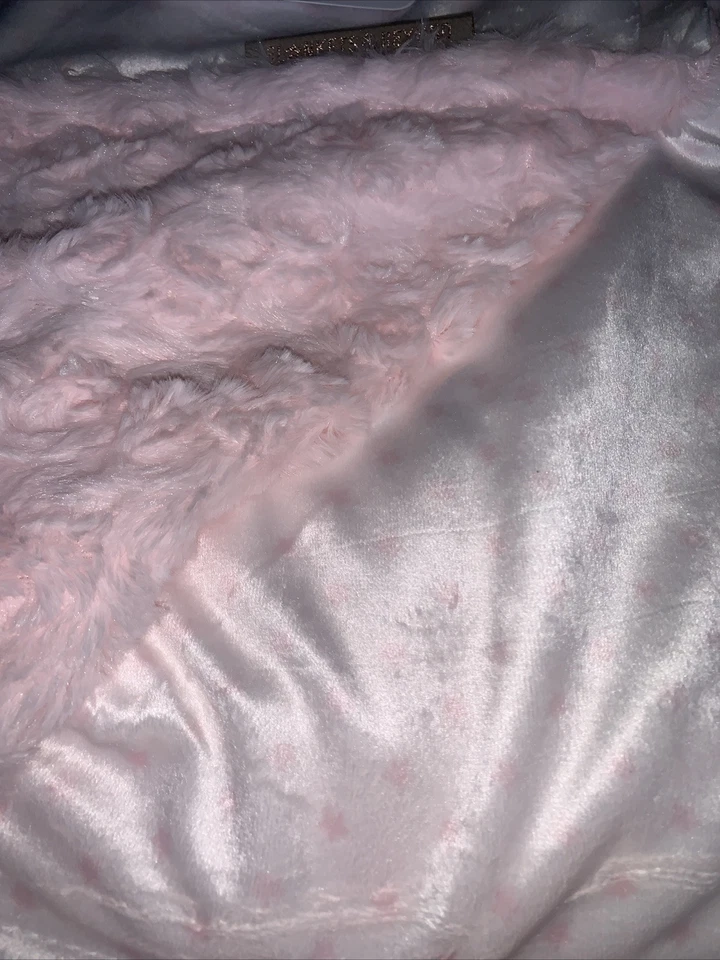 Blankets and Beyond Soft Pink Baby Blanket Rosette Texture Plush Swaddle Cozy - Image 3 of 4