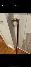 Antique Brass Eagle Head Bird Handle Handmade Wooden Walking Stick Cane 34  Long
