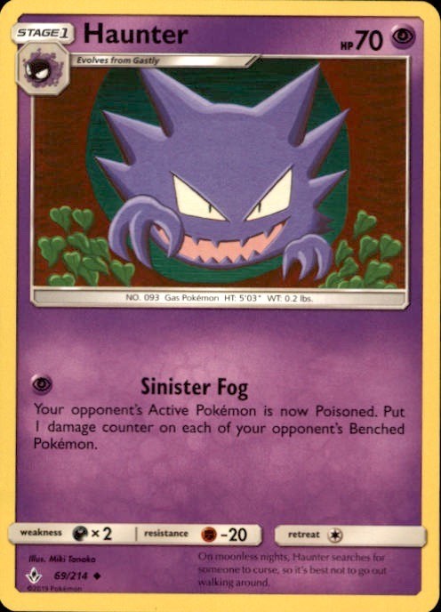 Haunter 69/214 Uncommon Unbroken Bonds Pokemon Near Mint
