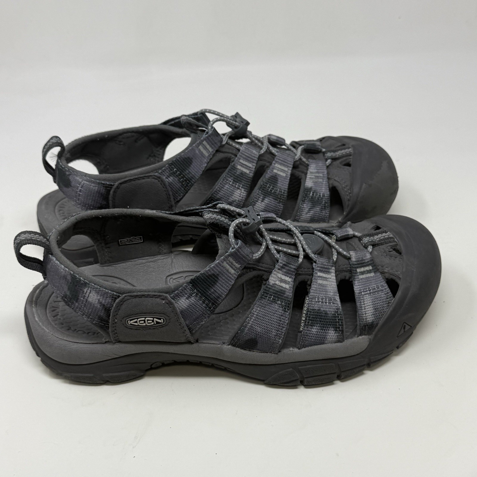 Sandali da pescatore Keen Newport H2 impermeabili uomo 9 5 grigi mimetici escursionismo campeggio