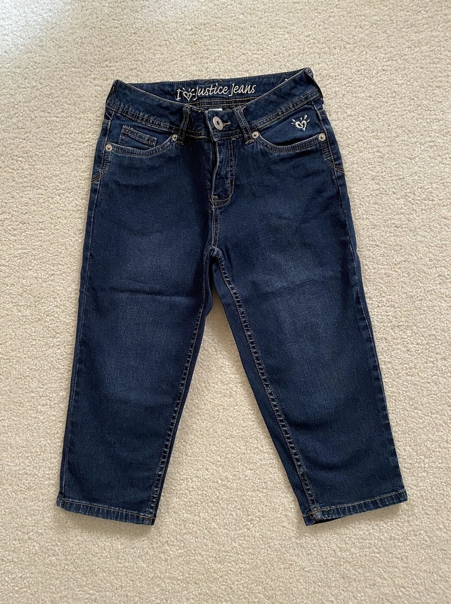 Jean Justice Girls Taille élastique – Taille 10 1/2 – Bleu Délavé – Slim