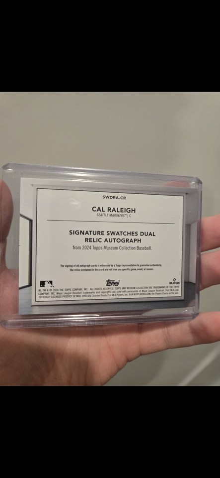 2024 Topps Museum Collection Cal Raleigh Signature Swatches Dual Relic ...