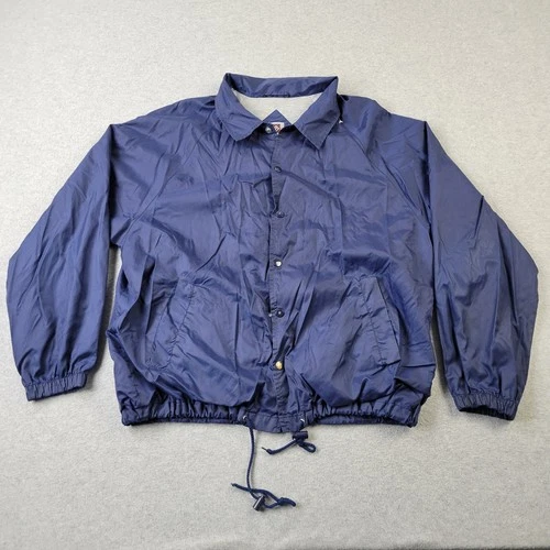 Franklin Sports Windbreaker Jacket Mens Medium VTG 90s Blue Snap Buttons Lined - product listing photo