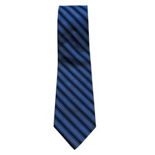Lauren Ralph Lauren Silk Tie Blue Navy Diagonal Stripe Classic Business Formal