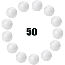 Smooth Round Foam Balls - 50pcs 1-Inch White Craft Balls for Creative Projects