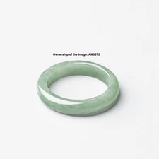 Natural Grade A Jadeite Bean Green Jade 4mm Ring Band Size 5-12