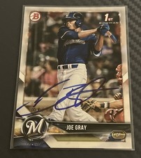 2018 Bowman Draft Joe Gray #BD-76 Signed Autograph (7)