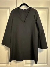 Zara Women's Midi Dress Black Polyester Dress Small