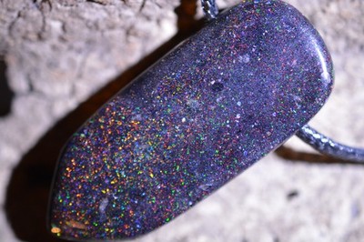 37ct 44x18x6 Big A-Grade Multicolor Galaxy Black Basalt Matrix Opal Honduras gem