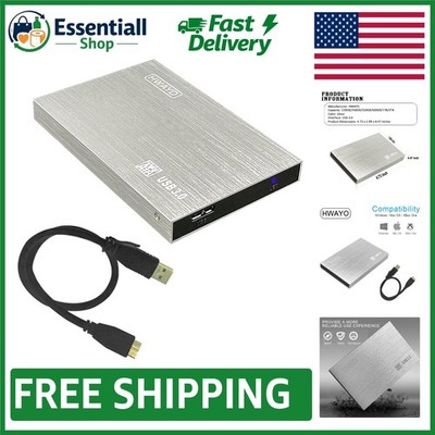 250GB Ultra-Slim Portable External Hard Drive - Fast USB 3.0 Storage in Silver