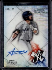 2021 Bowman Sterling Austin Wells Prospect Auto Wave Refractor #/125 Yankees
