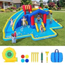 Inflatable Bounce House Kids Bouncer 7 in 1 Large Pool with 550W Blower