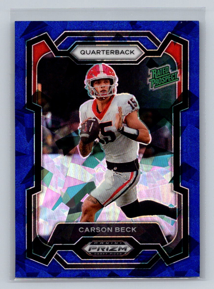 Carson Beck 2024 Prizm Draft Picks Blue Ice Rated Prospect #130 Football #/99