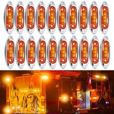20x 3-led Amber 4 Waterproof Marker Side Lights Truck Trailer Clearance Light 20x 3-led Amber 4 Waterproof Marker Side Lights Truck Trailer Clearance Light