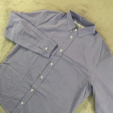 Frank & Eileen Paul Shirt Men Small Blue Lavender Gingham Check Made in USA NWOT