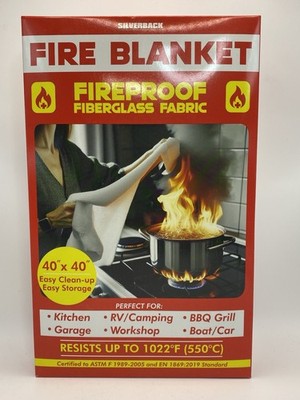 Silverback Fire Blanket Fireproof Fiberglass Fabric 40'' x 40''