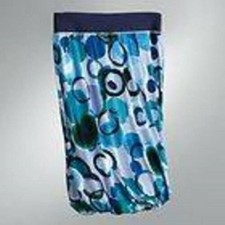 Simply Vera Wang Skirt Womens XS Blue Circle Elastic Waist Bubble Hem Lined