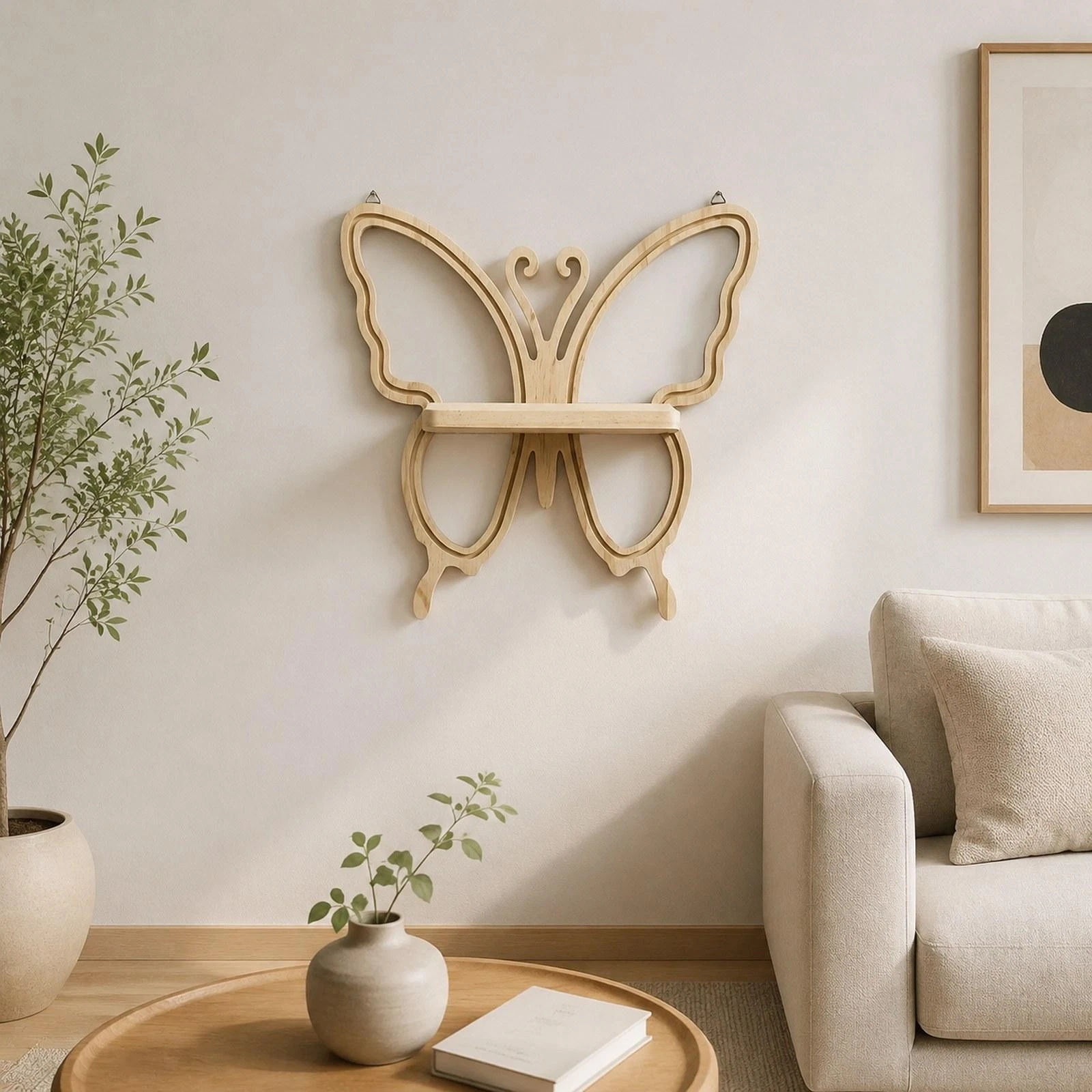 Butterfly Shaped Wall Shelf Boho Home Decor for Farmhouse Living Room Office