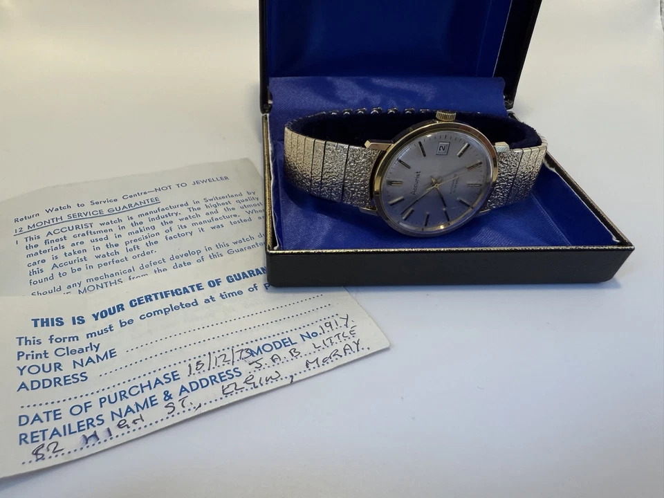 Vintage 1973 Accurist Gold Plated Automatic Mens Watch 21 Jewels - image 3 of 4