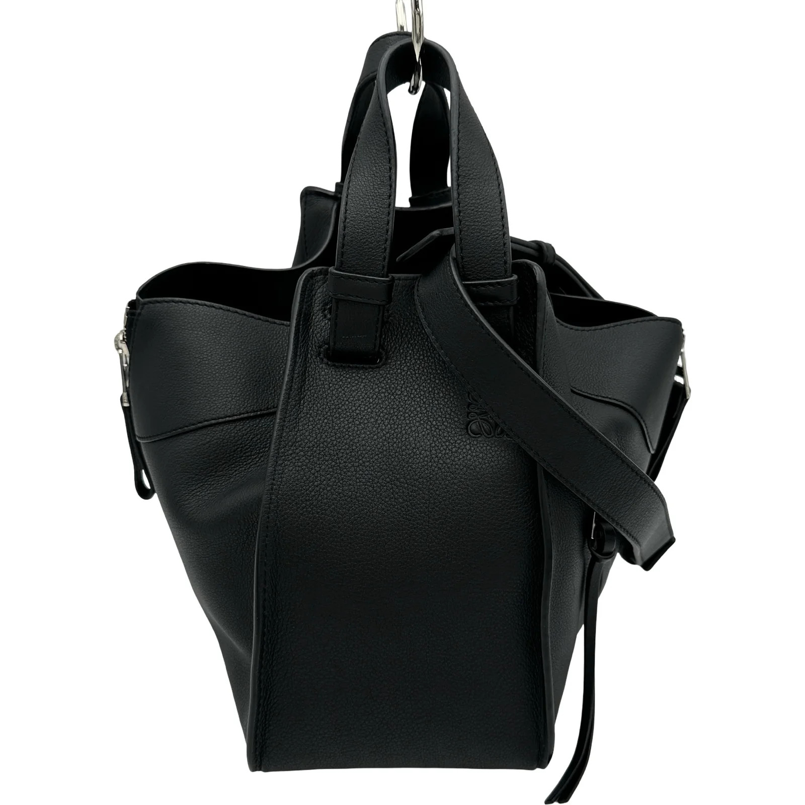 LOEWE Hammock Small Black Leather Shoulder Bag 061606 #OKB6699
