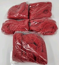 Lot of 15 yards Christmas Red Jumbo Loopy Wired Bumpy Craft Chenille Vintage