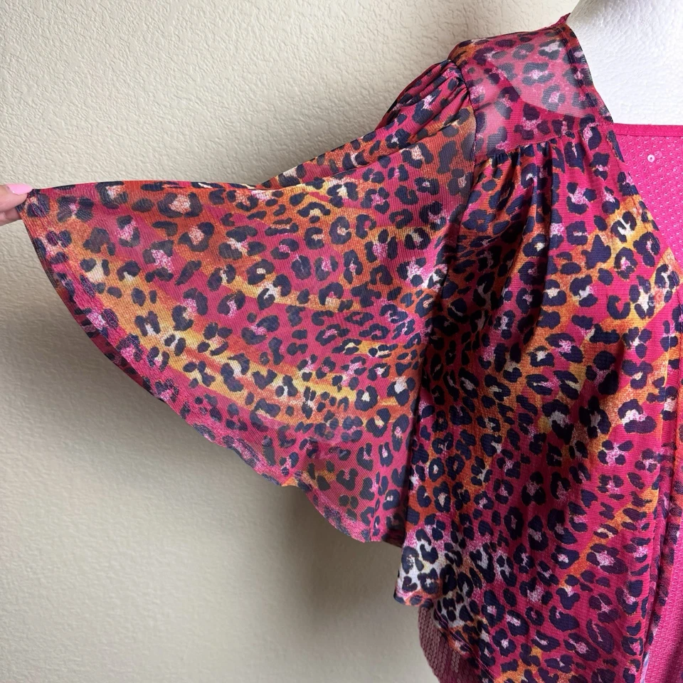 Justice розовый блестками бак / животное кимоно открытый передний короткие рукава девочек размер 20 - Изображение 2 из 4