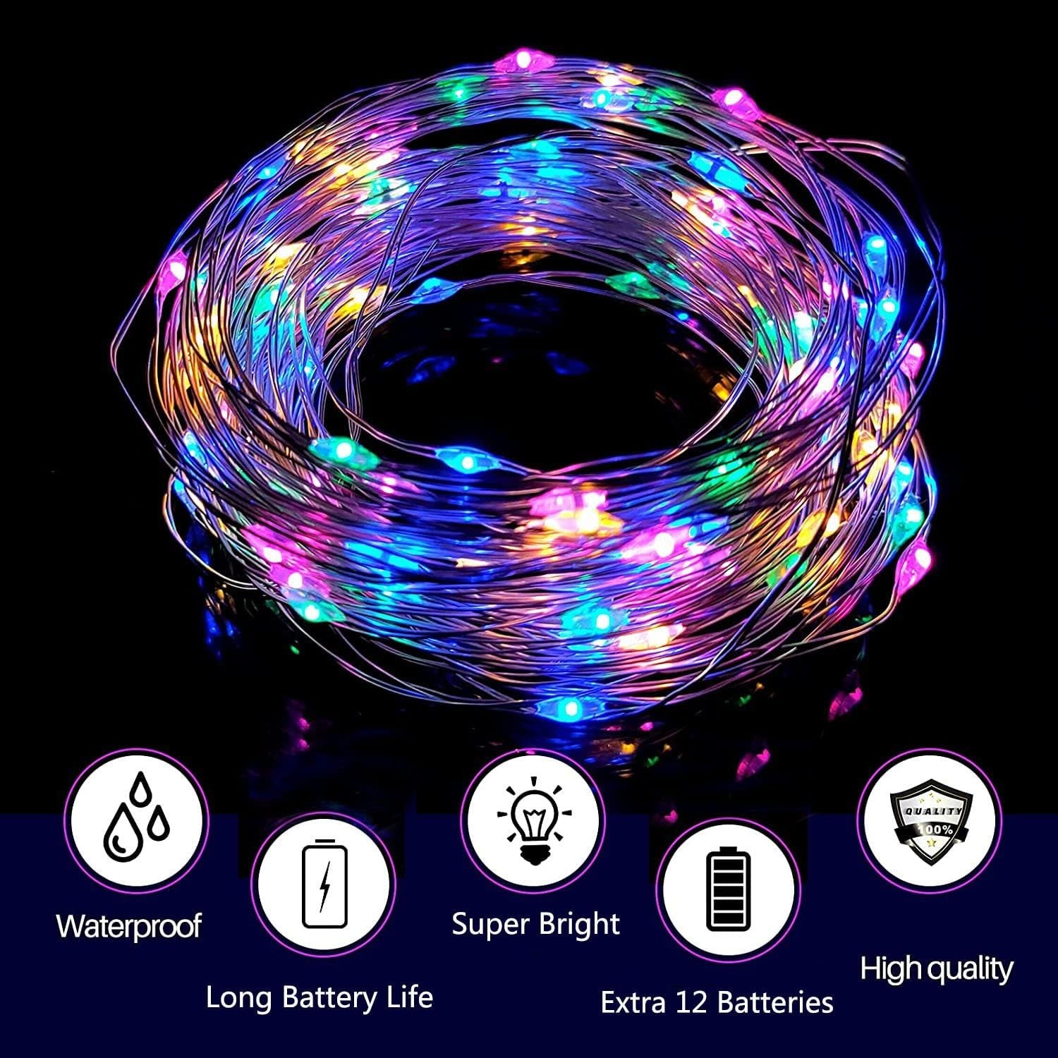 30 Pack 20 LED 6.6ft Battery Operated Mini LED Copper Wire String Fairy Lights