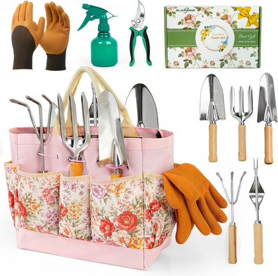 Gartenwerkzeug Set, 11 Stück Edelstahl Gartengeräte Mit Gartenschere, Garten Zub