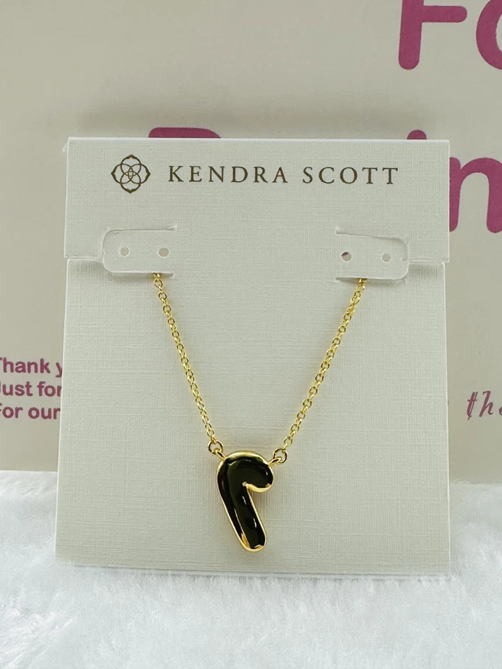 Collar colgante corto dorado bastón de caramelo Kendra Scott en marfil madre de-de- Foto 2 de 2