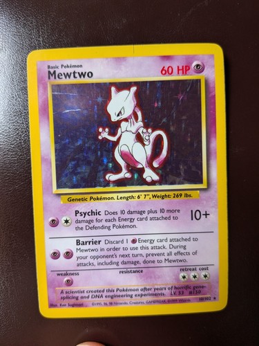 Pokemon TCG Mewtwo Base Set Holo Card 10/102 MP